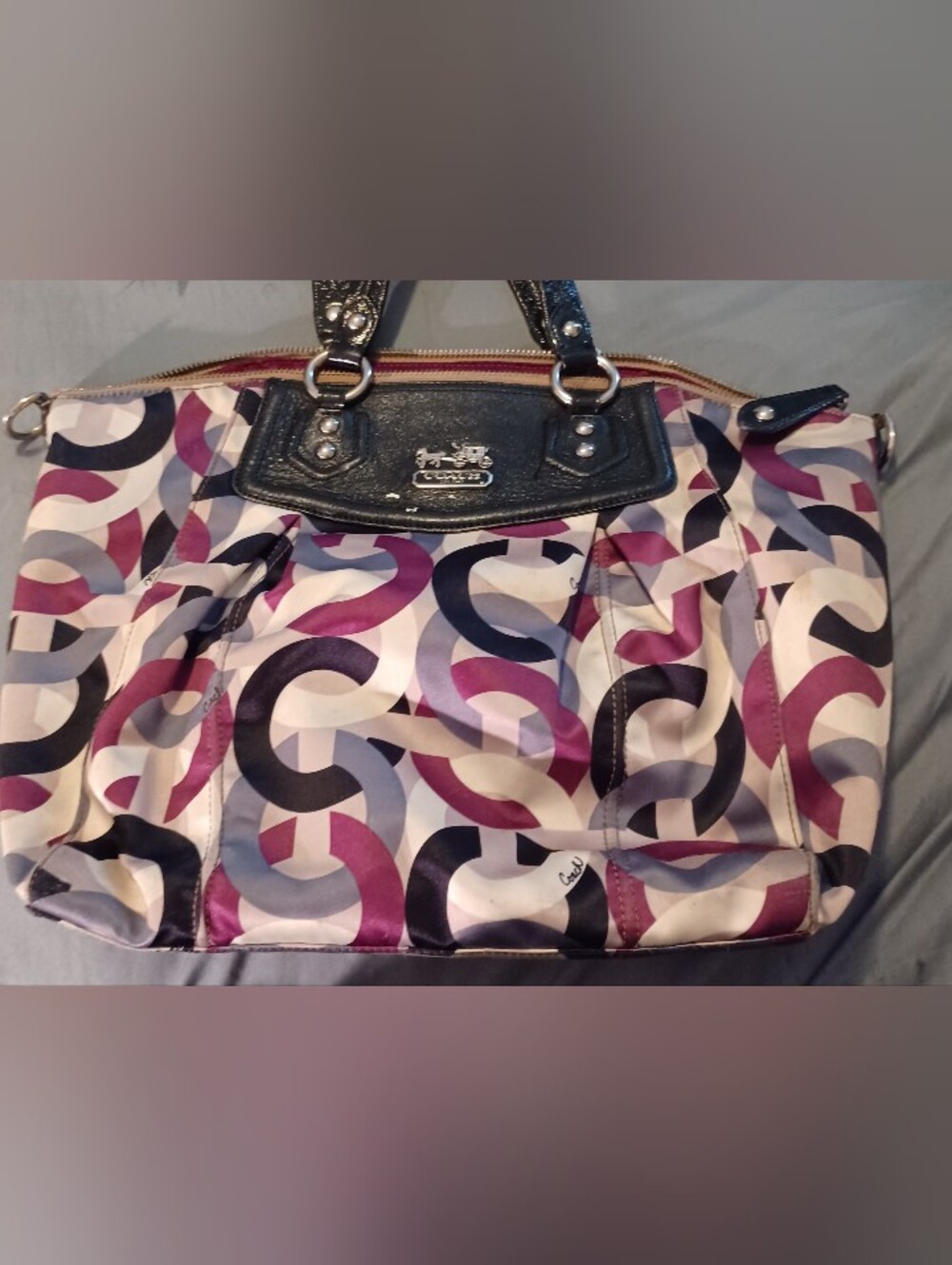 Vintage Coach Madison graphic op art Audrey satchel.